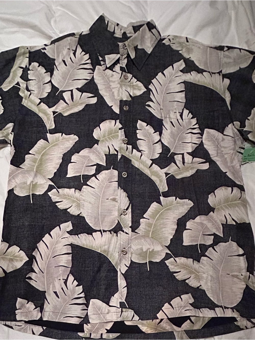 Vintage Cooke Street Honolulu Hawaiian Reverse Shirt Mens Banana Leaves Size L